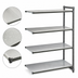 Thumbnail image #3 for Cambro Camshelving Basics Plus 4-Tier Solid Add-On Polymer Shelving Unit, 18 x 60 x 64 Inches, Brushed Graphite