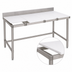Thumbnail image #3 for Eagle Group 120-Inch x 36-Inch Poly Top Trimming Table with Stainless Steel Base and 4-Inch Backsplash