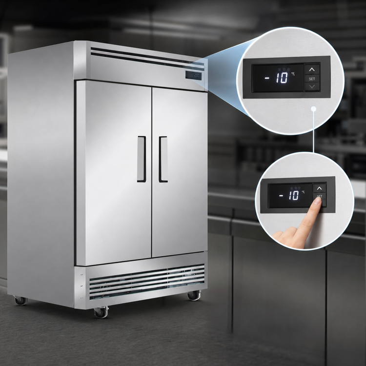 Product image #4 for Juneau 54-Inch Two-Section Reach-In Freezer, Bottom-Mount Self-Contained, 39.4 Cu. Ft., Stainless Steel, 115V
