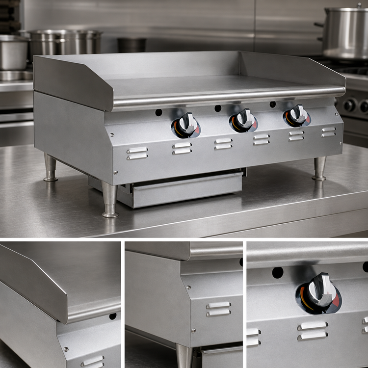 Product image #3 for RedHots Chef's Line CLAGGDTS-36-LP 36" Countertop Liquid Propane Griddle with Thermostatic Controls and Safety Pilots