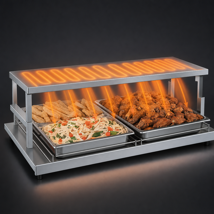 Product image #3 for Hatco Glo-Ray 72-Inch Freestanding Heated Shelf, 7-3/4-Inch Deep, Stainless Steel Top