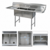 Thumbnail image #3 for BK Resources 2-Compartment Stainless Steel Sink with Left and Right Drainboards, 96-Inch Wide