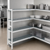 Thumbnail image #3 for Fermostock 4-Tier Corner Expansion Polymer Shelving Unit, 66 Inch H x 38 Inch W x 22 Inch D