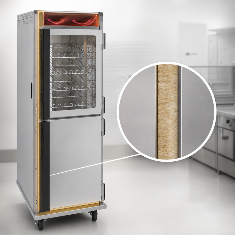 Product image #3 for Cres Cor Mobile Stainless Steel Heated Holding Cabinet with Top-Mount Heater, Dutch Doors, 12 Pan Capacity