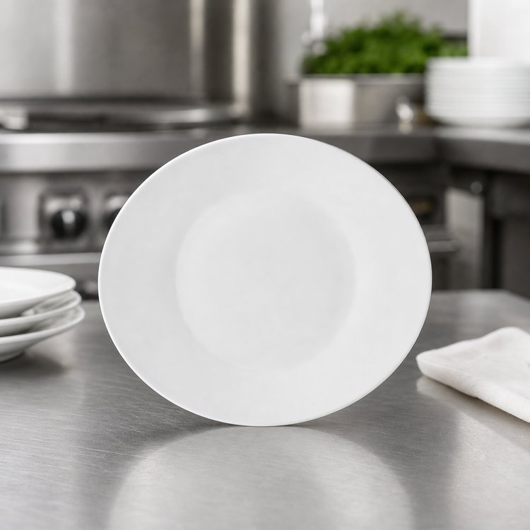 Product image #3 for Winco Brechia 13-Inch Oval Coupe Porcelain Platter, White