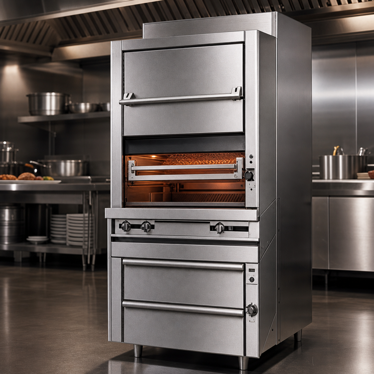 Product image #3 for Titan JMHBR-36H 36" Single-Deck Modular Gas Radiant Broiler with Warming Oven