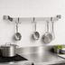 Thumbnail image #3 for Eagle Group 120-Inch Wall-Mount Single-Bar Stainless Steel Pot Rack with 10 Double-Prong Hooks