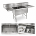 Thumbnail image #3 for John Boos B Series 2-Compartment Stainless Steel Sink with Left and Right Drainboards
