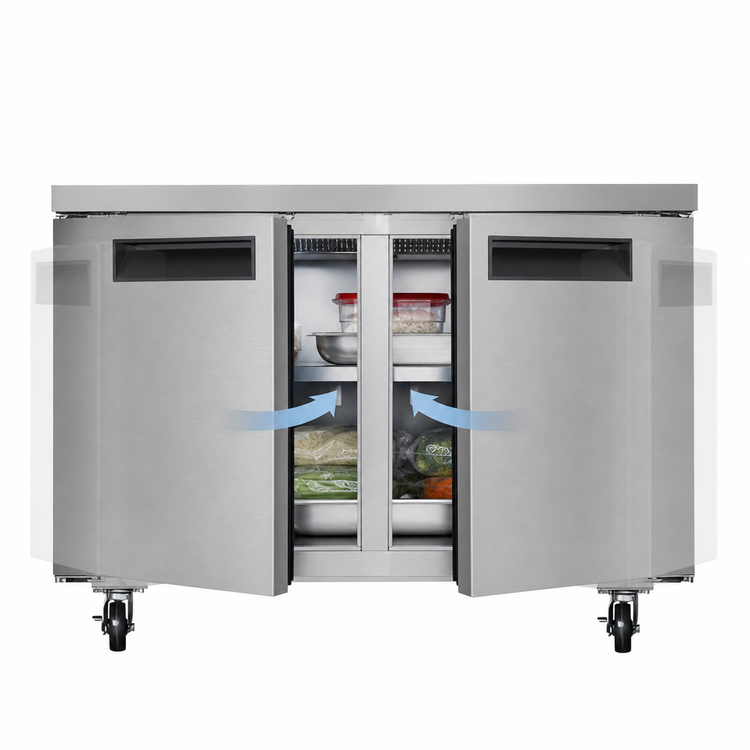 Product image #3 for Koolmore 48-Inch Two-Door Undercounter Freezer, Stainless Steel