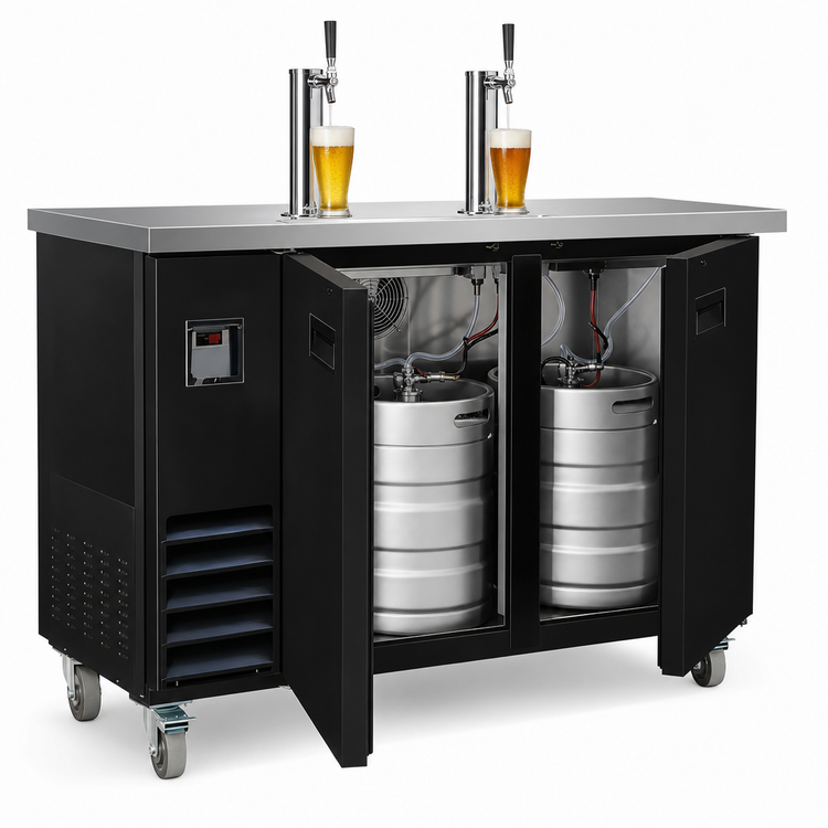 Product image #3 for Serv-Ware DD49-2-HC Two-Tower Commercial Beer Dispenser Cooler, 49.1-Inch Wide, 2 Faucets