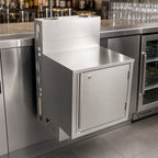 Thumbnail image #4 for BK Resources UBC-DW-21-F24HL Top Shelf Underbar Cabinet, Flat Top, Locking Hinged Door, 24 x 21 in, 18-Gauge Stainless Steel