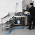 Thumbnail image #3 for Advance Tabco 47-Inch L-Shaped Island Soil Dishtable with Pre-Rinse Sink, Left-Hand, 16-Gauge 304 Stainless Steel