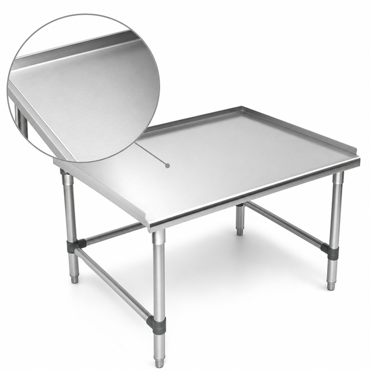 Product image #3 for John Boos GS6-3036SBK Stainless Steel Equipment Stand with Up-Turned Back and Sides, 36 x 30 x 24 Inches