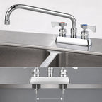 Thumbnail image #3 for Krowne Royal Series 15-312L Commercial Deck-Mount Manual Faucet, 4-Inch Centers, 12-Inch Swing Spout, Ceramic Cartridge Case of 12
