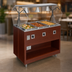 Thumbnail image #3 for Vollrath 2-Series Affordable Portable 3-Well Mobile Hot Food Station with Buffet Breath Guard and Lights, Open Storage Base, Cherry Woodgrain