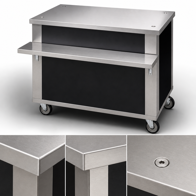Product image #3 for DineXpress DXP6ST 88 Inch Solid Top Utility Serving Counter