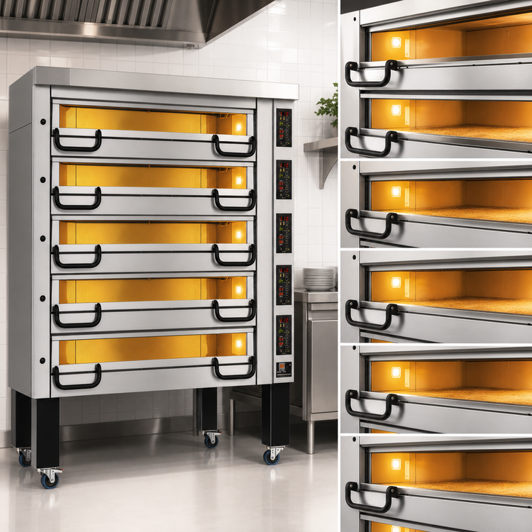 Product image #3 for PizzaMaster PM 725ED Five-Deck Electric Pizza Deck Oven with Ceramic Clay Stones