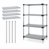 Thumbnail image #3 for Quantum 48-Inch W x 14-Inch D x 54-Inch H 4-Shelf Solid Stainless Steel Shelving Starter Kit