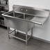 Thumbnail image #3 for John Boos Pro-Bowl 2-Compartment Sink with 30-Inch Right Drainboard and 10-Inch Backsplash