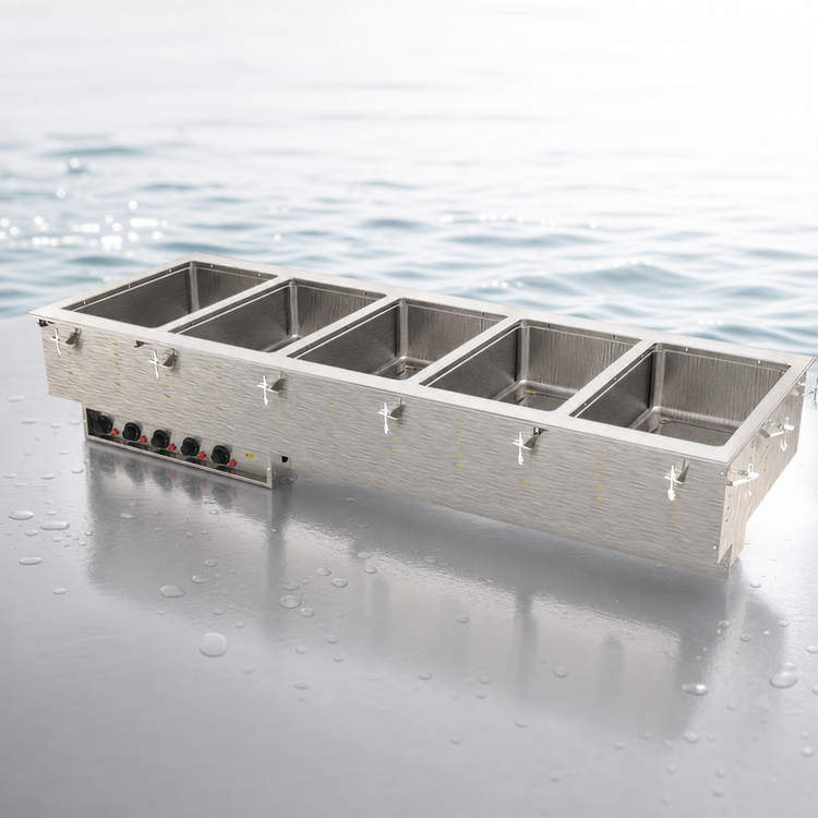 Product image #3 for Vollrath Five-Well Full-Size Marine Grade Insulated Hot Food Well Drop-In with Auto-Fill and Infinite Controls, 240V
