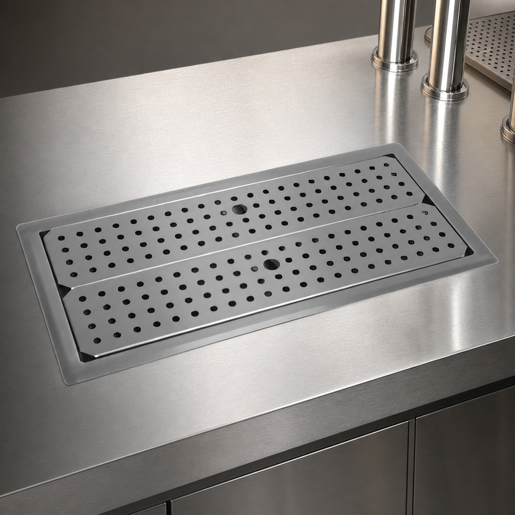 Product image #3 for Glastender Drop-In Stainless Steel Drip Tray Trough, 24 x 12 Inches
