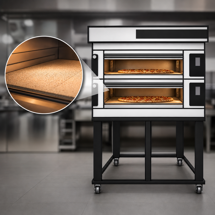 Product image #3 for Moretti Forni serieS Evolution S100E 2-Deck Modular Electric Pizza Deck Oven with Stand