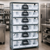 Thumbnail image #3 for Quantum Heavy Duty Wire Shelving Unit with 8 Shelves and 28 Clear Bins, 12 x 36 x 75 Inches