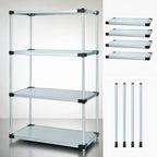 Thumbnail image #3 for Quantum WR54-2442SG 42"W x 24"D x 54"H Solid Shelving Starter Kit, 4 Shelves, Stationary, Galvanized Steel with Chrome Posts