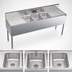 Thumbnail image #3 for Krowne Royal Series Three-Compartment Underbar Sink Unit with Dual Integral Drainboards and Swing-Spout Faucet, 72-Inch