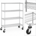 Thumbnail image #3 for Metro Super Erecta 4-Shelf Wire Stem Caster Cart, Chrome Finish, 60 x 18 x 69 Inches