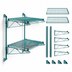 Thumbnail image #3 for Quantum Cantilever Double Shelf Post Wall-Mount Wire Shelving Unit, 42 x 18 Inches, Green Epoxy