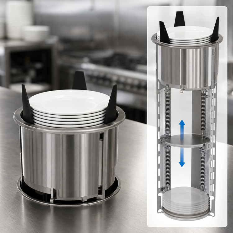 Product image #3 for Atlas Metal Unheated Drop-In Open Frame Plate Dispenser for 9-1/8 Inch Plates