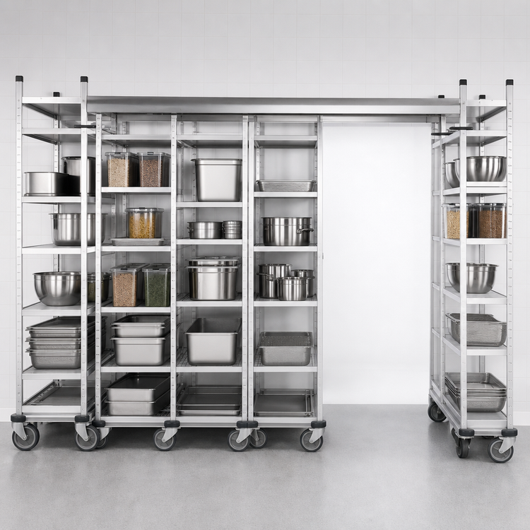 Product image #3 for Metro TOP-TRACK Super Erecta 24-Inch Wide Stainless Steel Top-Track Mobile Unit Kit