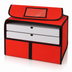 Thumbnail image #4 for 18 x 18 Inch Red Artificial Leather Pizza Delivery Bag for Two 16-Inch Boxes