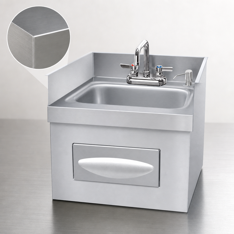 Product image #3 for Krowne Royal Series Recessed Countertop Hand Sink with Faucet, Soap Dispenser and Towel Dispenser