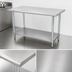 Thumbnail image #3 for Advance Tabco Special Value 60 Inch x 24 Inch 304 Stainless Steel Flat Top Work Table with Adjustable Undershelf
