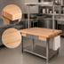 Thumbnail image #4 for John Boos Cucina Grande 60-Inch x 36-Inch Wood Top Work Table with Stainless Steel Undershelf, Drawer, and Towel Bars