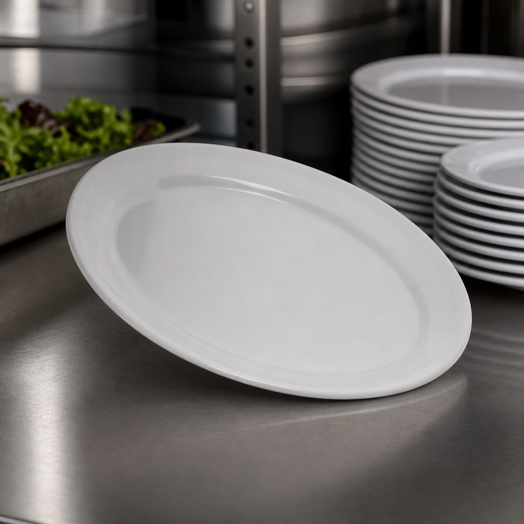 Product image #4 for Carlisle Dallas Ware 12-Inch x 8-1/2-Inch Oval White Melamine Platter