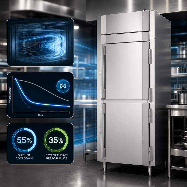 Product image #3 for UltraSpec™ FS-1D-S1-EW-PT-HD-HC One-Section Pass-Thru Freezer with Half-Height Solid Doors