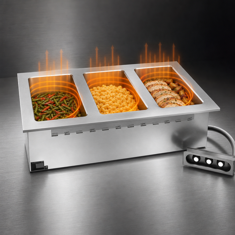Product image #3 for Eagle Group GDI-3-208 3-Well Electric Drop-In Hot Food Well Unit, 208V