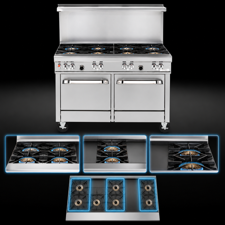 Product image #3 for Southbend Ultimate 48-Inch Gas Restaurant Range with 7 Open Burners and 2 Space Saver Ovens