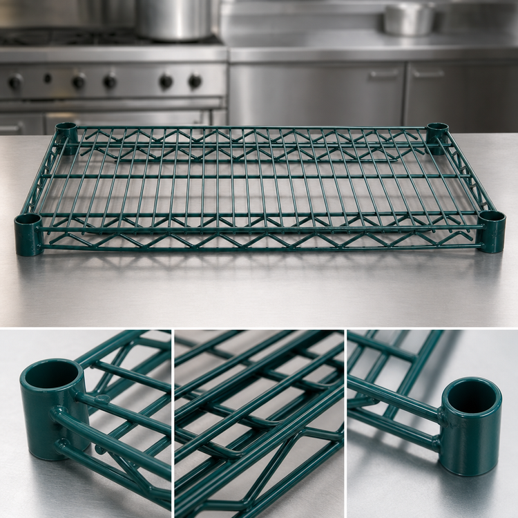 Product image #4 for Advance Tabco Special Value Series 30"W x 24"D Heavy Duty Green Epoxy Coated Wire Shelf