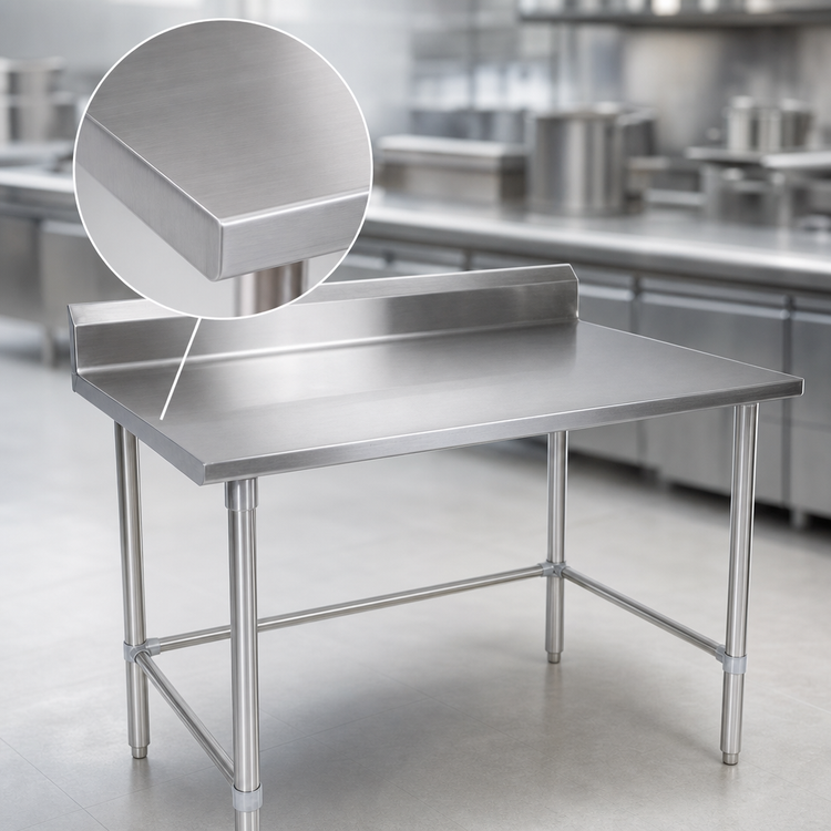 Product image #3 for John Boos Stallion 48-Inch x 30-Inch Stainless Steel Work Table with 5-Inch Backsplash