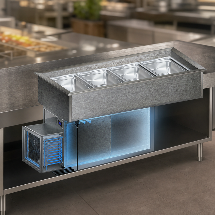 Product image #3 for Randell RCP-8 Drop-In Self-Contained Refrigerated Cold Pan, 108-Inch, 8 Full-Size Pan Capacity