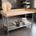 Thumbnail image #3 for John Boos 96-Inch x 30-Inch Baker's Table with 1-3/4-Inch Northern Hard Rock Maple Top and Adjustable Stainless Steel Undershelf