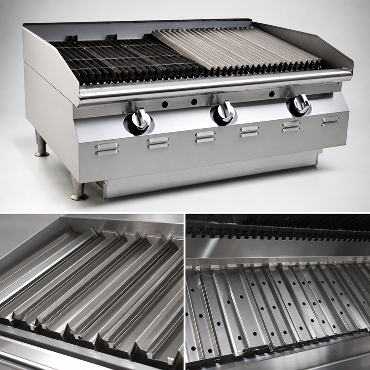 Product image #3 for RedHots Chef Line 36-Inch Natural Gas Countertop Charbroiler, 120,000 BTU