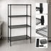 Thumbnail image #3 for Quantum 36 Inch W x 14 Inch D x 63 Inch H 4-Shelf Wire Shelving Starter Kit, Black Epoxy Antimicrobial Finish