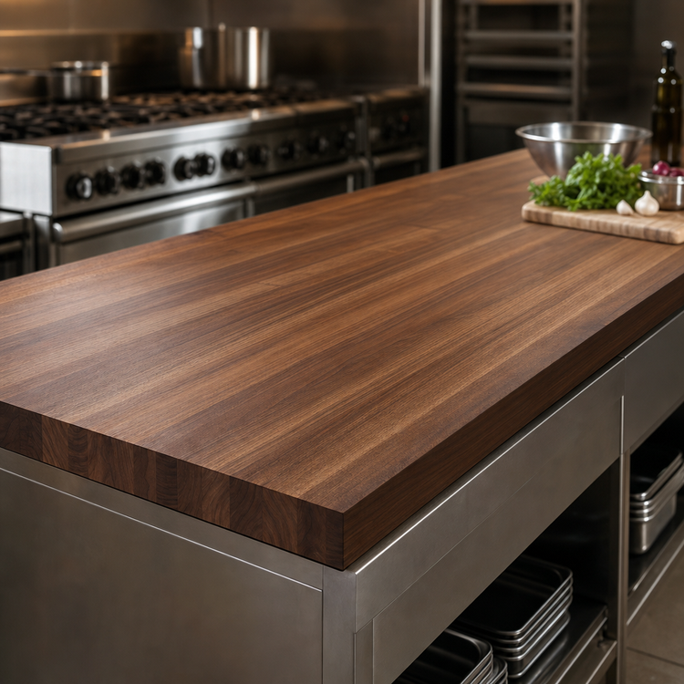 Product image #3 for Boos Block American Black Walnut Full-Length Edge Grain Kitchen Countertop, 108 x 36 x 2-1/4 Inch, Flat, Penetrating Oil Finish