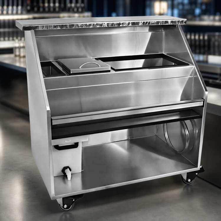 Product image #3 for Glastender PBC54-18 54-Inch Stainless Steel Portable Bar for Stackable Cups with Ice Bin and Iced Beverage Compartment