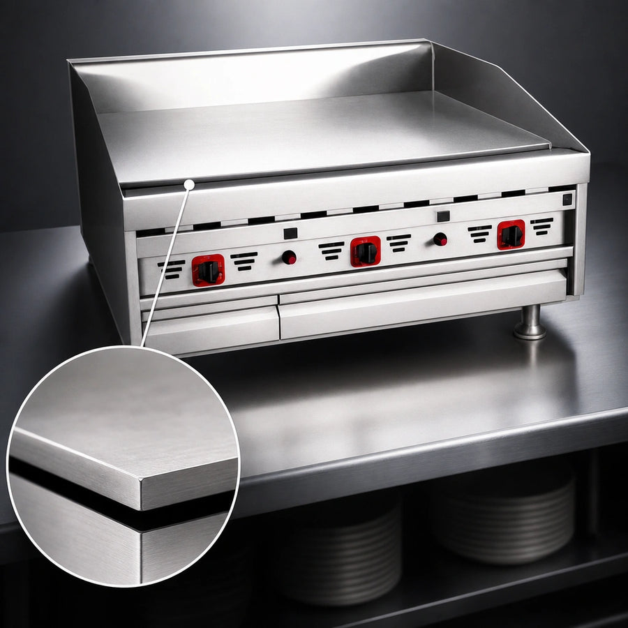 1-Inch Polished Steel Griddle Plate